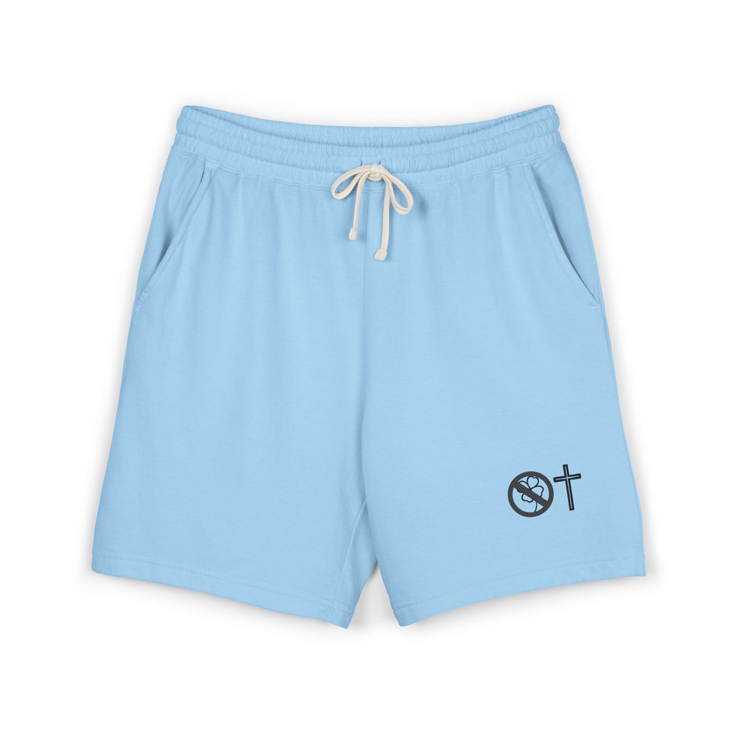 No Luck All Faith Fleece Sweat Shorts — Minimal Logo
