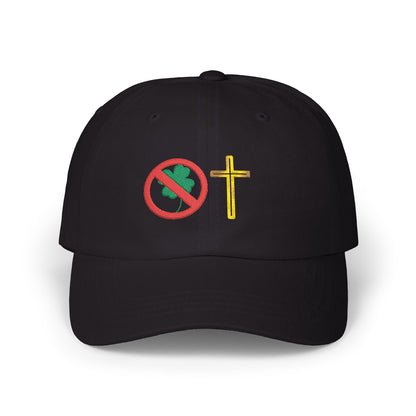No Luck All Faith Minimal Embroidered Baseball Hat