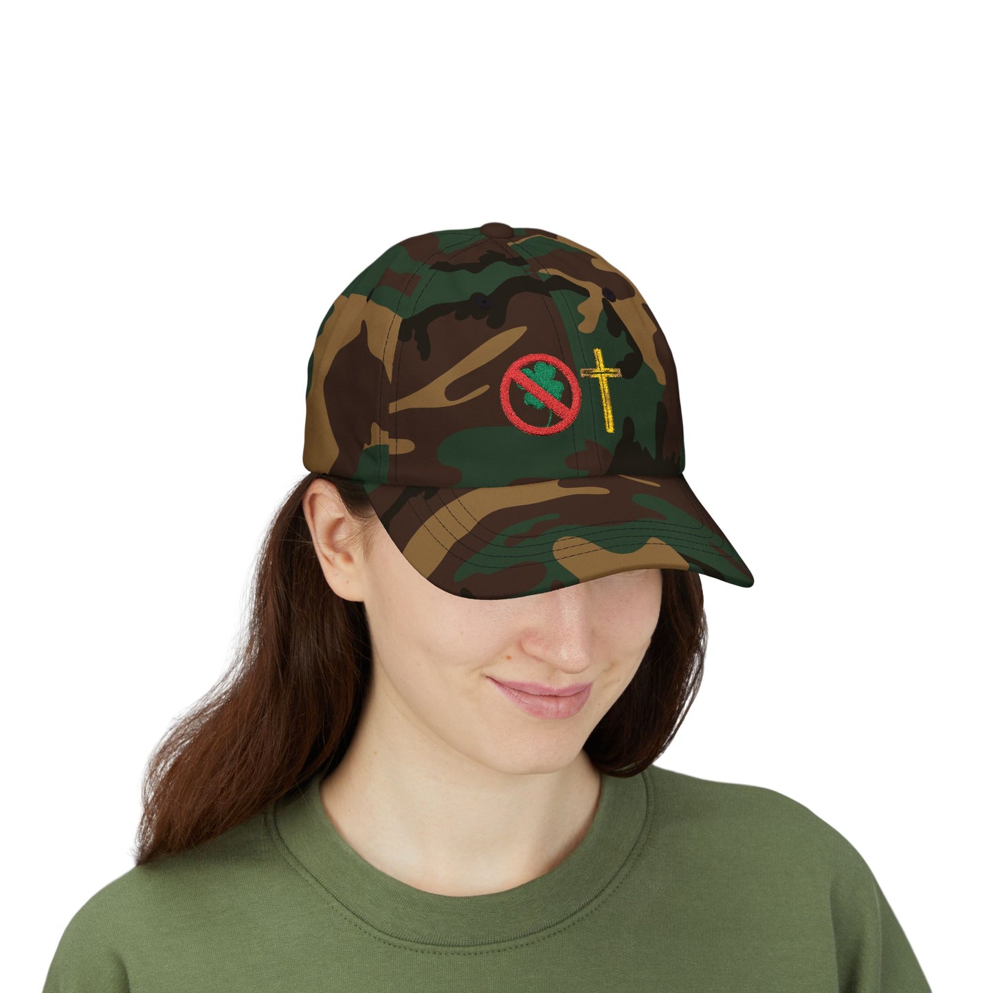 No Luck All Faith Minimal Embroidered Baseball Hat