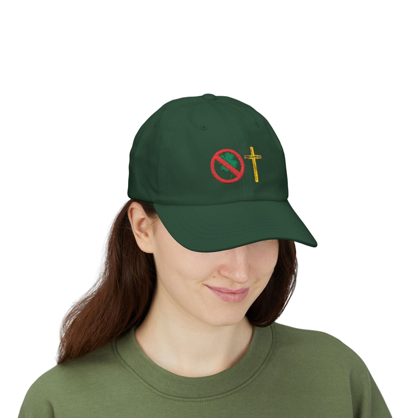 No Luck All Faith Minimal Embroidered Baseball Hat