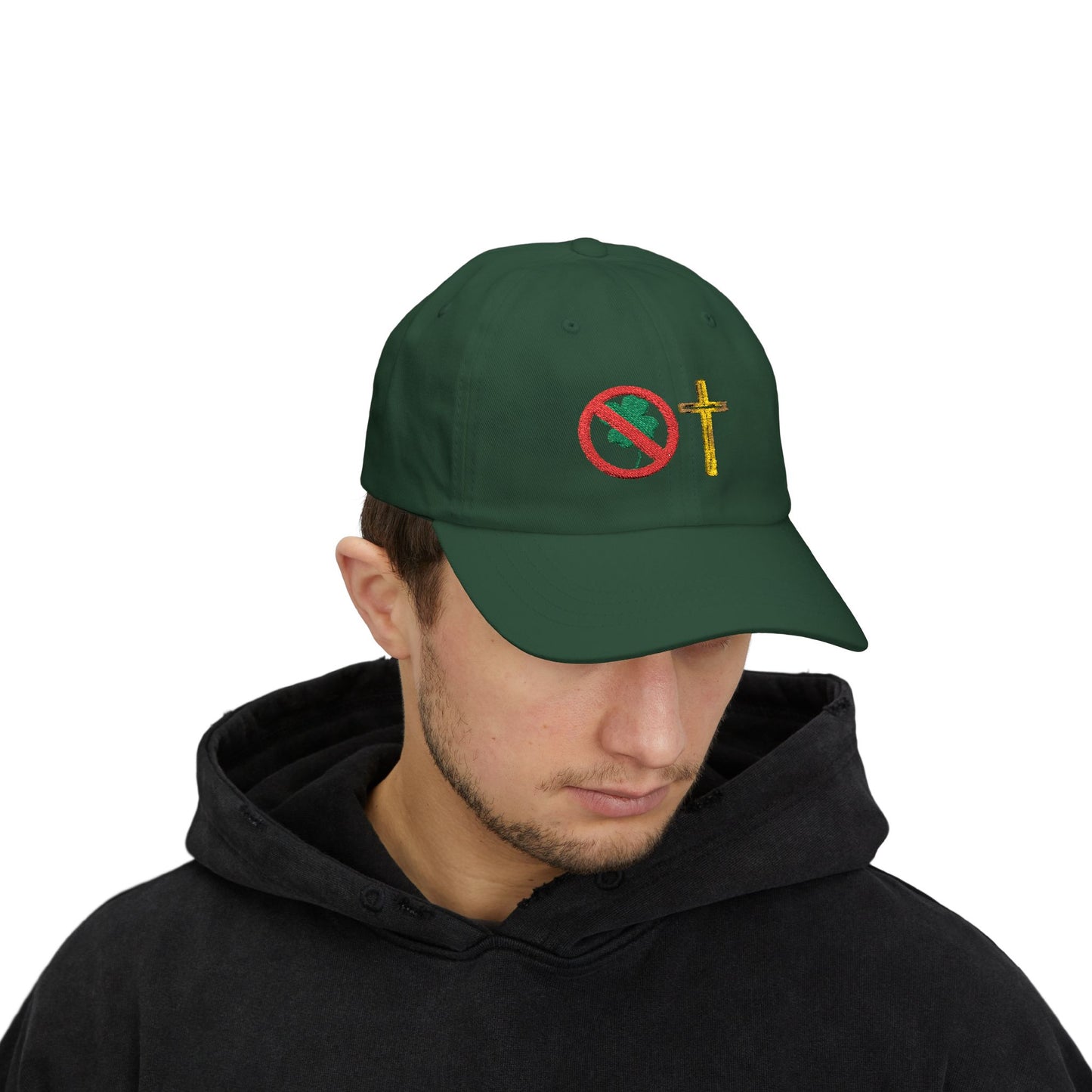 No Luck All Faith Minimal Embroidered Baseball Hat