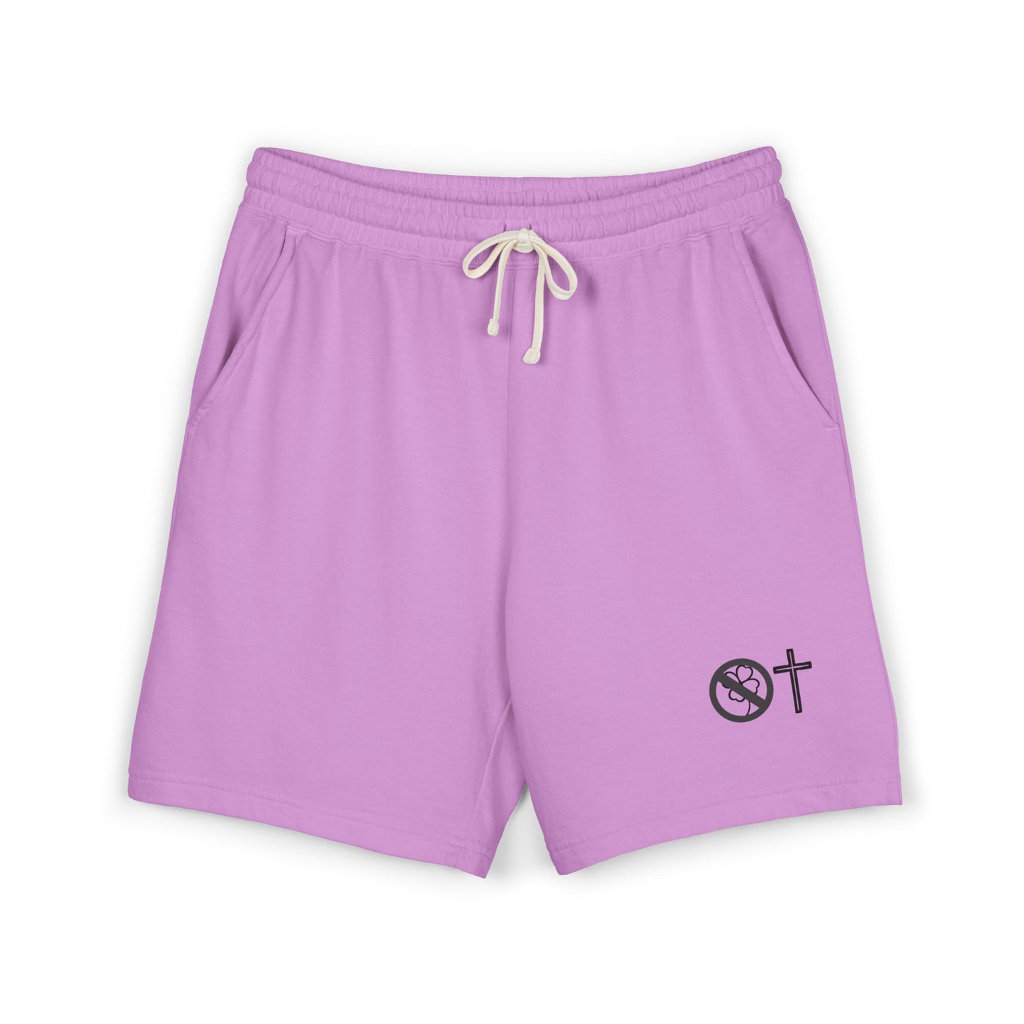 No Luck All Faith Fleece Sweat Shorts — Minimal Logo