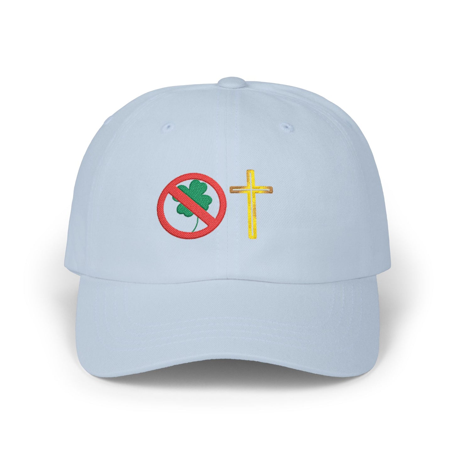 No Luck All Faith Minimal Embroidered Baseball Hat