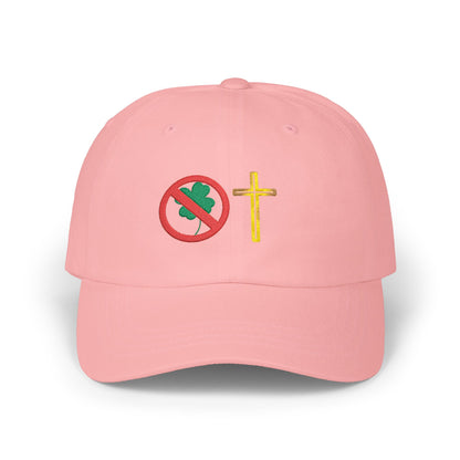 No Luck All Faith Minimal Embroidered Baseball Hat