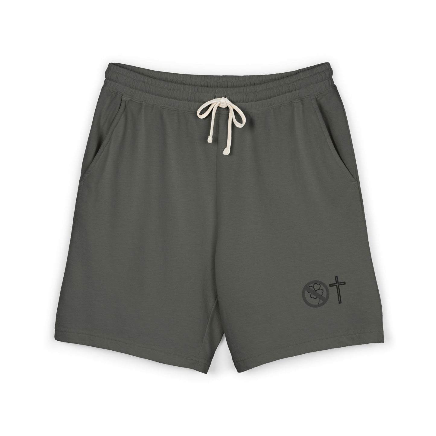 No Luck All Faith Fleece Sweat Shorts — Minimal Logo