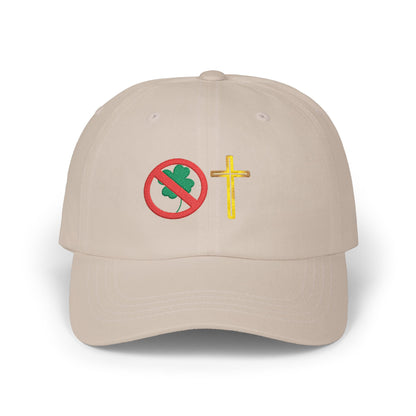 No Luck All Faith Minimal Embroidered Baseball Hat