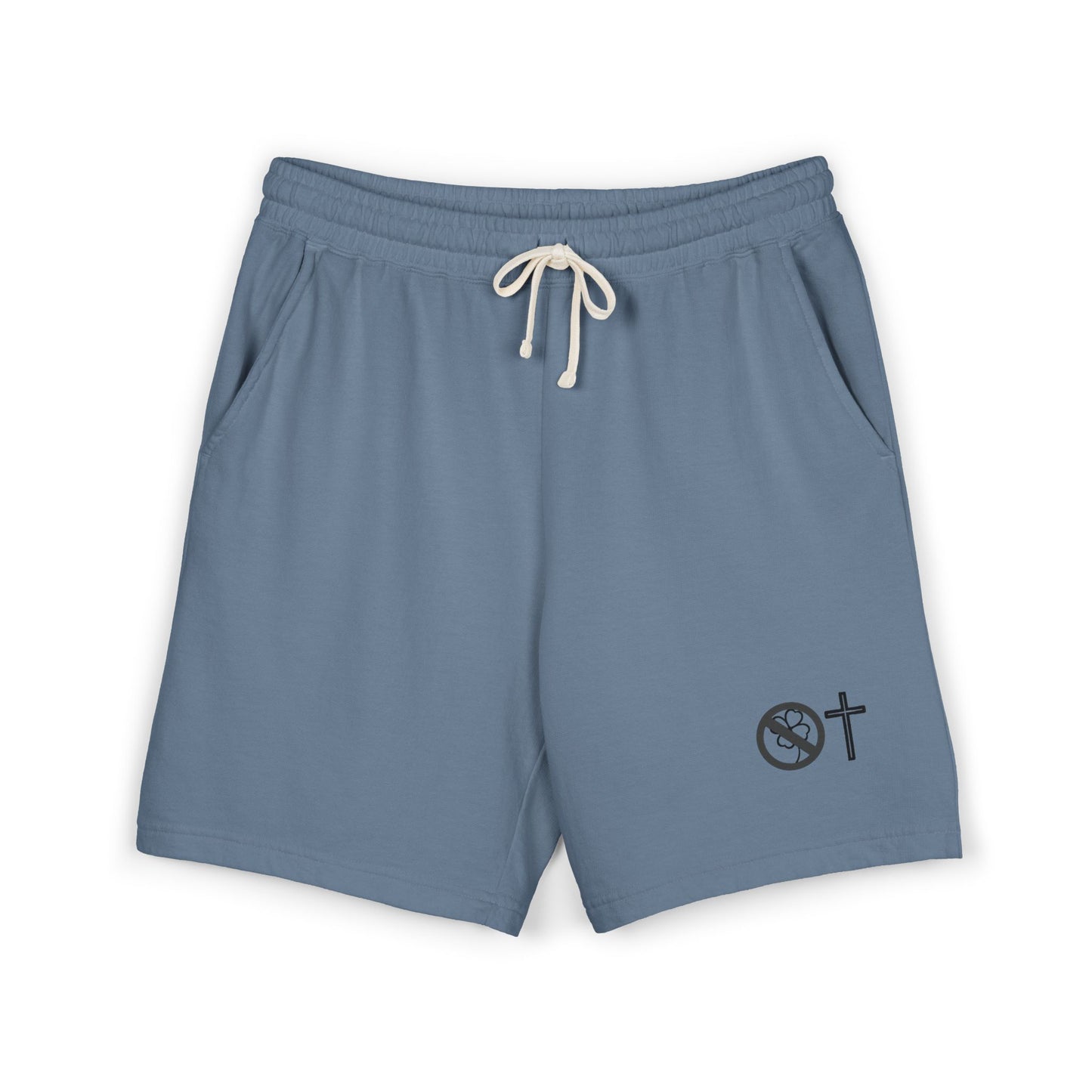 No Luck All Faith Fleece Sweat Shorts — Minimal Logo