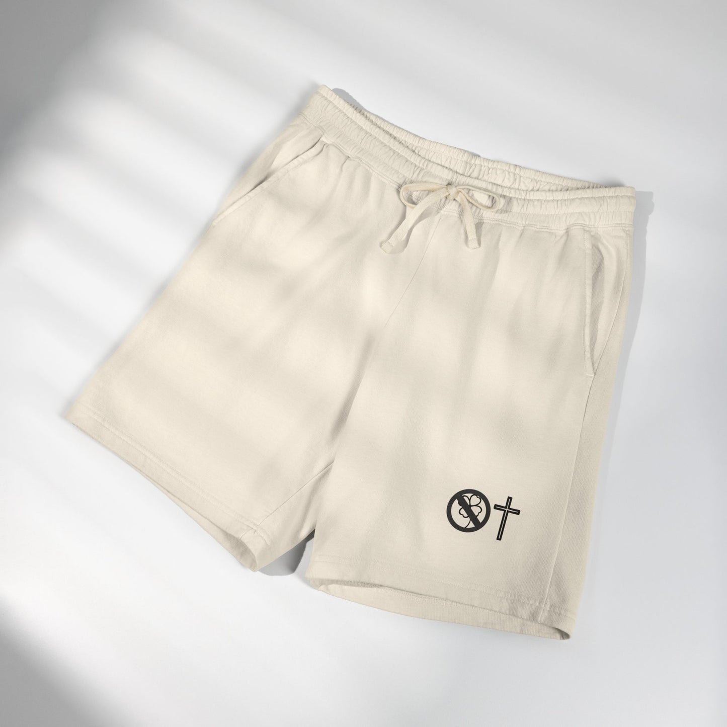 No Luck All Faith Fleece Sweat Shorts — Minimal Logo