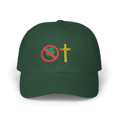 No Luck All Faith Minimal Embroidered Baseball Hat
