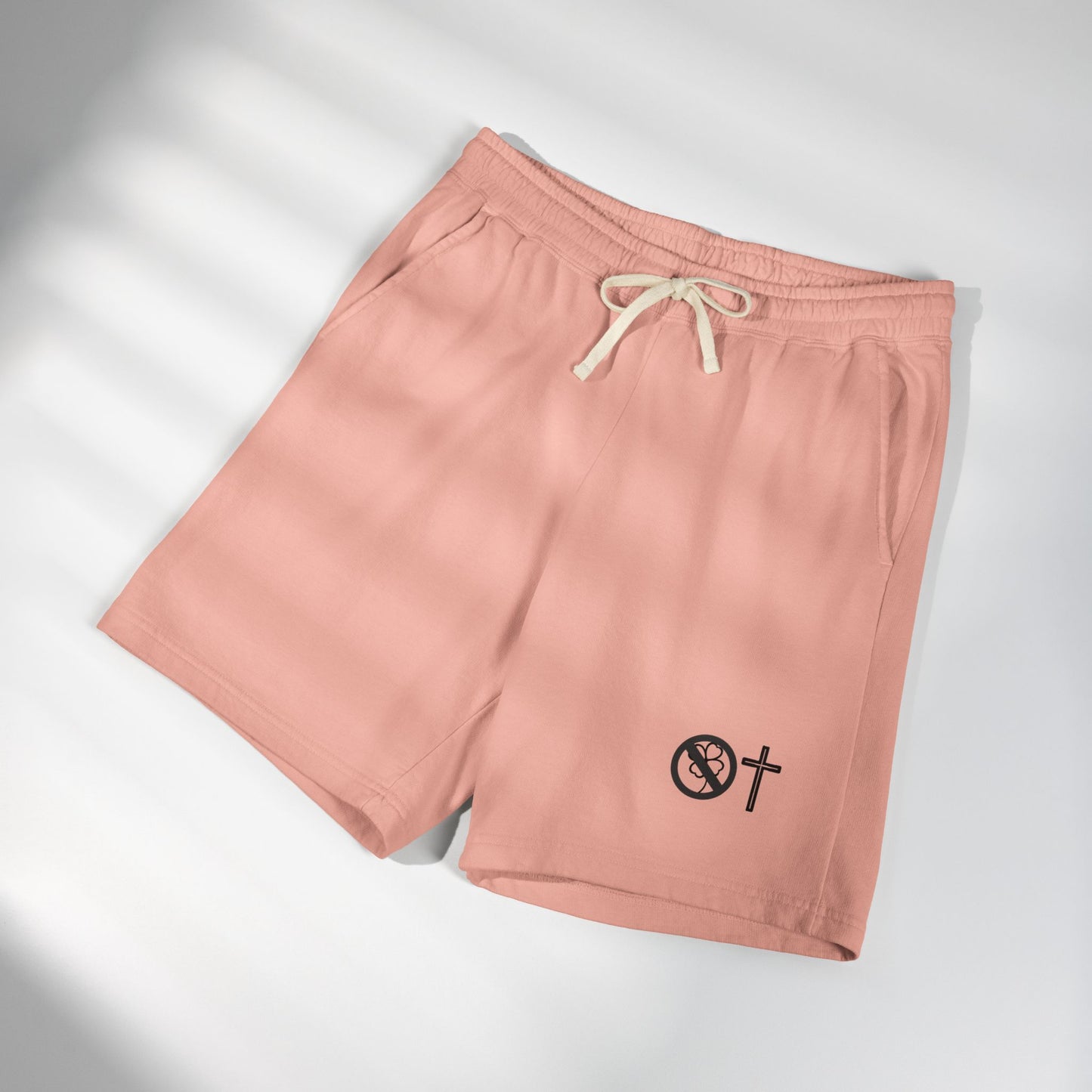 No Luck All Faith Fleece Sweat Shorts — Minimal Logo